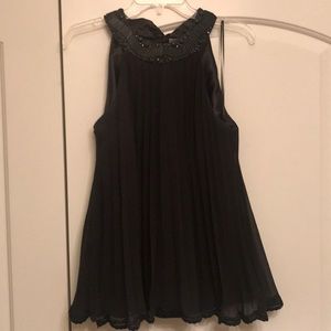 Black Dressy/Beaded/Lace Trim Top